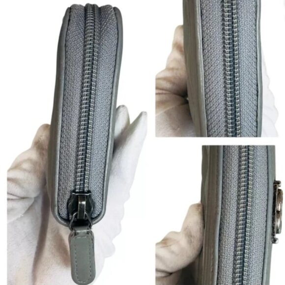 CHANEL Boy lamb skin Gray Authentic Zip Around Wallet - Picture 10 of 10